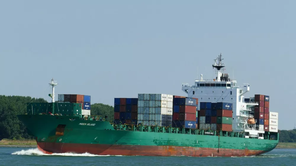 Moen Island, currently named CMA CGM San Antonio, the vessel CMA CGM said which was the target of an attack while transiting the Strait of Hormuz on Tuesday, in a location given as Rozenburg, Netherlands, August 3, 2018. Henk Jungerius/via REUTERS THIS IMAGE HAS BEEN SUPPLIED BY A THIRD PARTY. MANDATORY CREDIT. NO RESALES. NO ARCHIVES.  Verification Lines: Reuters could not verify the location, but it was given as Rozenburg, Netherlands from the source. Date when the photos were taken was verified from the metadata on the original image files.