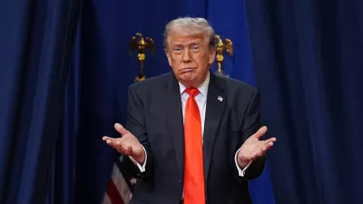 FILE - President Donald Trump arrives to speak at a charter school in The Villages, Florida., Friday, May 1, 2026. (AP Photo/Matt Rourke, File)
