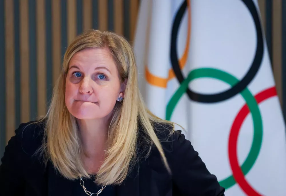 Kirsty Coventry, President of the International Olympic Committee (IOC), attends an Executive Board meeting at the Olympic House in Lausanne, Switzerland, May 6, 2026. REUTERS/Denis Balibouse