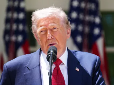 President Donald Trump speaks at a luncheon for mothers Friday, May 8, 2026, in the Rose Garden of the White House in Washington. (AP Photo/Jacquelyn Martin)