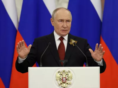Russian President Vladimir Putin speaks during a press conference in Moscow, Russia May 9, 2026. REUTERS/Ramil Sitdikov/Pool