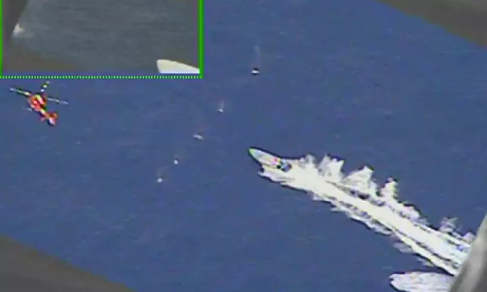 *VIDEO AVAILABLE: info@covermg.com*This is the incredible moment the U.S. Coast Guard took out a drug smuggling boat's engine with a bullet. Footage shows warning shots strafing across the water in front of the fast-moving boat in the Eastern Pacific Ocean, before a marksman disabled the vessel's engine. It is thought that the warning shots from the helicopter would have been fired with a mounted M240 machine gun, while the disabling round would have come from a precision rifle. The scenes are among highlights of the Coast Guard Cutter Stratton patrol boat as it returned to Coast Guard Island on 29 June after a 94-day counter-drug patrol in the Eastern Pacific Ocean. During the tour, The crew detected and interdicted five suspected drug smuggling vessels, detained 14 suspected drug smugglers and seized over 6,000 pounds of cocaine worth an estimated 3 million. The Stratton's advanced capabilities include a small unmanned aircraft system, an attached Helicopter Interdiction Tactical Squadron MH-65 helicopter and aircrew, and an embarked Law Enforcement Detachment from the Pacific Tactical Law Enforcement Team. On June 27, Stratton's crew offloaded 3,720 pounds of marijuana seized in known drug-transit zones in early June by Coast Guard and U.S. Navy assets. The contraband and five suspected drug smugglers were transferred to the Department of Justice officials in San Diego for prosecution. Stratton's deployment began in late March as part of U.S. Southern Command's enhanced counter-narcotics operations in the Western Hemisphere to disrupt the flow of drugs in support of Presidential National Security Objectives.Where: East Pacific OceanWhen: 09 Jul 2020Credit: USCG/Cover Images**Editorial use only*VIDEO AVAILABLE: info@covermg.com***