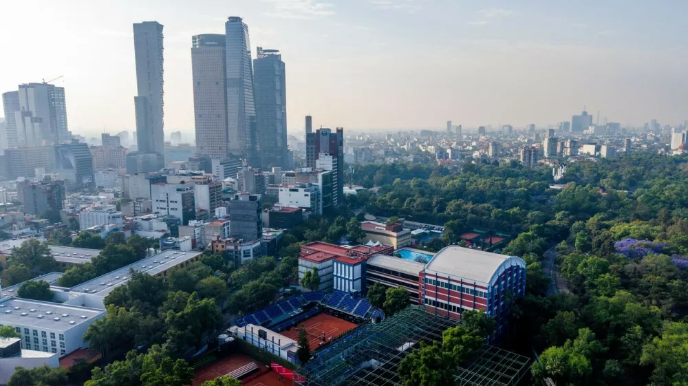 Aerial view of the Rafael Osuna Stadium, the venue for the Mexico City Open tennis event, in Mexico City, Mexico.J. Duckworth Gets Champion After Defeating S. Napolitano In The Men's Singles Final Of The ATP Challenger Mexico City Open - 11 Apr 2026,Image: 1090796032, License: Rights-managed, Restrictions:, Model Release: no
