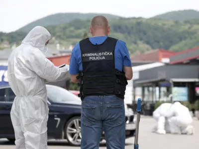 10.05.2026., Krapina - Policija obavlja ocevid na mjestu ubojstva voditelja Sluzbe kriminalisticke policije u PU krapinsko-zagorskoj Roberta Grileca. Photo: Josip Mikacic/PIXSELL