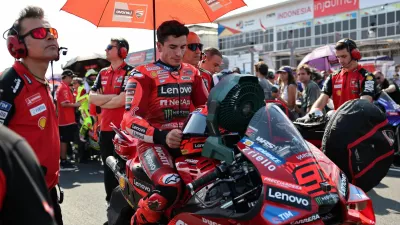 FILE PHOTO: MotoGP - Indonesian Grand Prix - Mandalika International Street Circuit, Mandalika, Indonesia - October 5, 2025 Ducati Lenovo Team's Marc Marquez before the MotoGP race REUTERS/Willy Kurniawan/File Photo