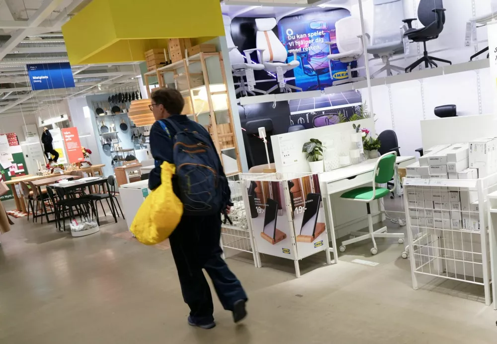 A person walks in an Ikea city store in Stockholm, Sweden, October 15, 2025. REUTERS/Tom Little