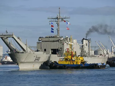 Mexico's Navy ship ARM Papaloapan (A-411) departs loaded with humanitarian aid, including food and other basic supplies, bound for Cuba, at a port in Veracruz, Mexico, February 8, 2026. REUTERS/Yahir Ceballos