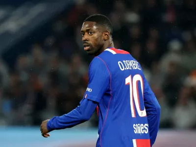 Soccer Football - Ligue 1 - Paris St Germain v Brest - Parc des Princes, Paris, France - May 10, 2026 Paris St Germain's Ousmane Dembele REUTERS/Catherine Steenkeste