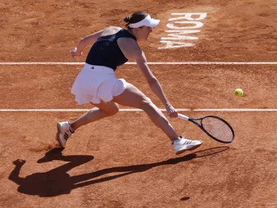 Tennis - Italian Open - Foro Italico, Rome, Italy - May 11, 2026 Ukraine's Elina Svitolina in action during her fourth round match against Czech Republic's Nikola Bartunkova REUTERS/Remo Casilli