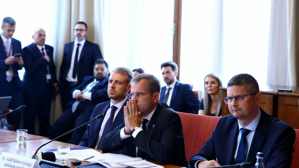 Hungary's nominee for PM's Chief of Staff Balint Ruff attends a parliamentary confirmation hearing, in Budapest, Hungary, May 12, 2026. REUTERS/Bernadett Szabo
