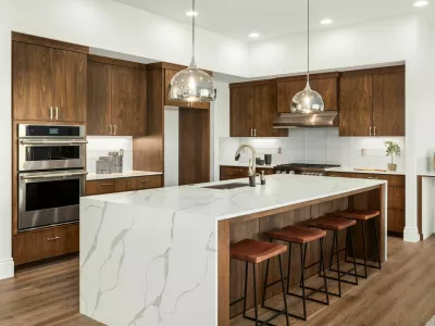 kitchen in newly constructed luxury home