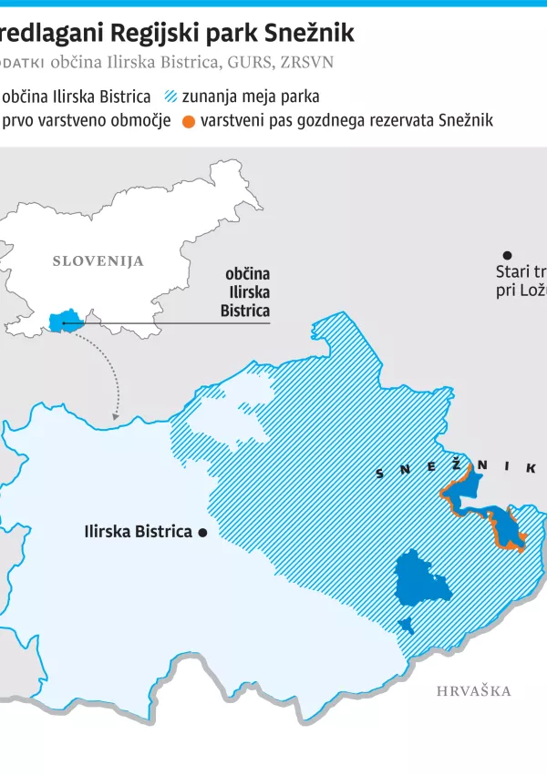Regijski park Snežnik, za ONLINE, / Foto: Infografika Dnevnik