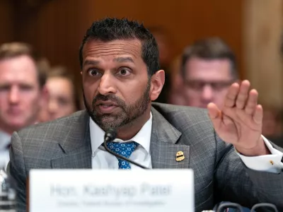 FBI director Kash Patel testifies before the Senate Subcommittee on Commerce, Justice, Science, and Related Agencies hearing on Fiscal Year 2027 Budget Request for the FBI, the Drug Enforcement Administration; the United States Marshals Service and the Bureau of Alcohol, Tobacco, Firearms and Explosives on Capitol Hill, Tuesday, May 12, 2026, in Washington. (AP Photo/Jose Luis Magana)