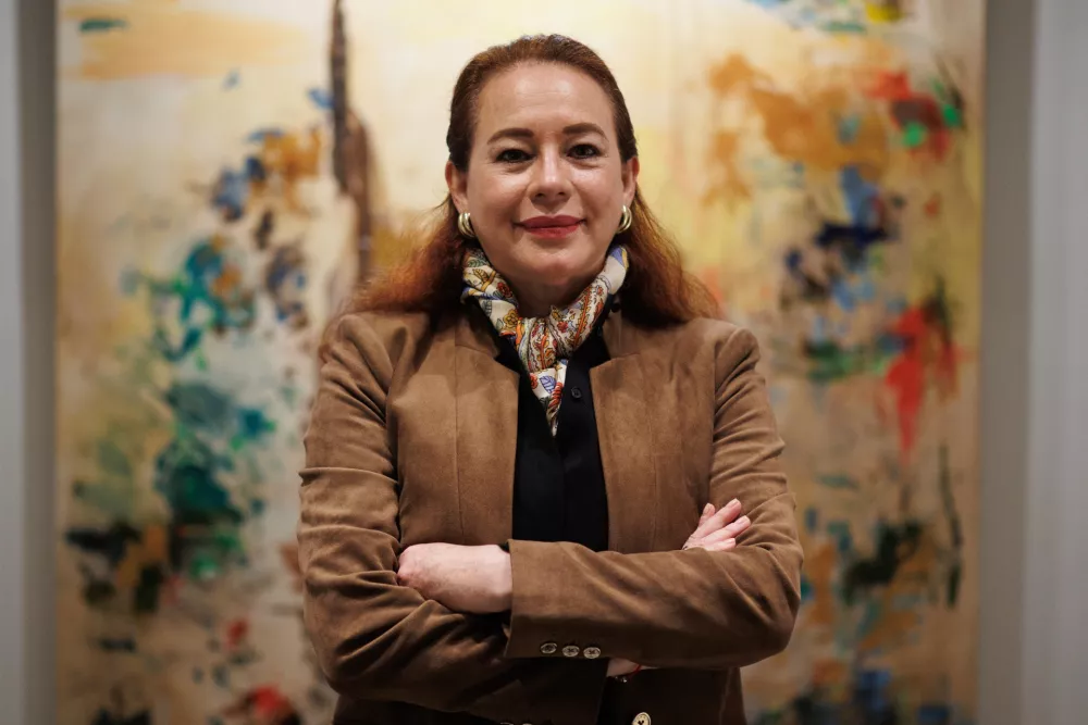 GWL Voices Executive Director Mar&iacute;a Fernanda Espinosa poses after an interview for Europa Press, at GWL Voices headquarters, Jan. 16, 2024, in Madrid, Spain. Mar&iacute;a Fernanda Espinosa was president of the seventy-third session of the United Nations General Assembly since June 5, 2018 and the first female Permanent Representative of Ecuador to the United Nations in New York (2008).16 JANUARY 2024Alejandro Mart&iacute;nez V&eacute;lez / Europa Press01/16/2024