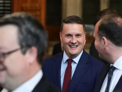 British Health Secretary Wes Streeting walks through the House of Commons to attend the State Opening of Parliament at the Palace of Westminster, London, Britain, May 13, 2026. REUTERS/Toby Melville/Pool   TPX IMAGES OF THE DAY