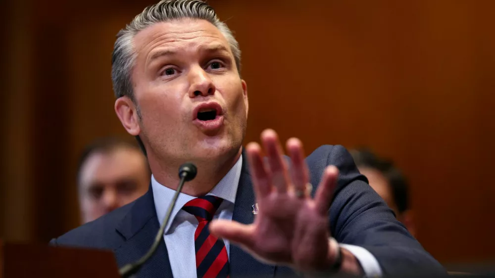 U.S. Secretary of Defense Pete Hegseth attends a Senate Appropriations Subcommittee on Defense hearing on President Donald Trump's FY2027 budget request for the Department of Defense, on Capitol Hill in Washington, D.C., U.S., May 12, 2026. REUTERS/Kevin Lamarque