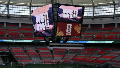 The newly laid natural grass pitch and stadium upgrades are shown during a media tour at the BC Place stadium, ahead of the FIFA World Cup soccer tournament, in Vancouver, British Columbia, Canada May 12, 2026. REUTERS/Jennifer Gauthier