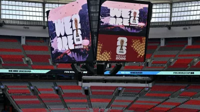 The newly laid natural grass pitch and stadium upgrades are shown during a media tour at the BC Place stadium, ahead of the FIFA World Cup soccer tournament, in Vancouver, British Columbia, Canada May 12, 2026. REUTERS/Jennifer Gauthier