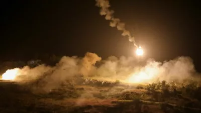 Flares are fired by Israeli forces in Arnoun as seen from Marjayoun, Lebanon May 14, 2026. REUTERS/Karamallah Daher