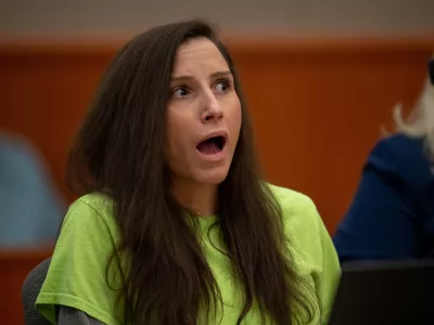 Kouri Richins reacts to impact statements from the Richins family during her sentencing in 3rd District Court in Park City, Utah, Wednesday, May 13, 2026. (Trent Nelson/The Salt Lake Tribune via AP, Pool)