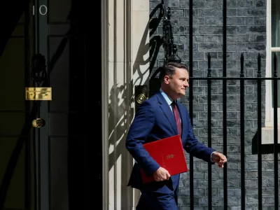 FILE PHOTO: British Health Secretary Wes Streeting walks after attending a cabinet meeting at Downing Street, the day before the State Opening of Parliament, in London, Britain, May 12, 2026. REUTERS/Jack Taylor/File Photo