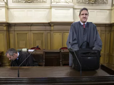 okrožni državni tožilec Matej O&scaron;tir - 15.11.2018 &ndash; Sojenje nekdanjemu direktorju Igorju Horvatu in soobdolženim zaradi povzročitve za okoli 1,4 milijona evrov &scaron;kode Splo&scaron;ni bolni&scaron;nici Jesenice //FOTO: Matjaž Ru&scaron;t