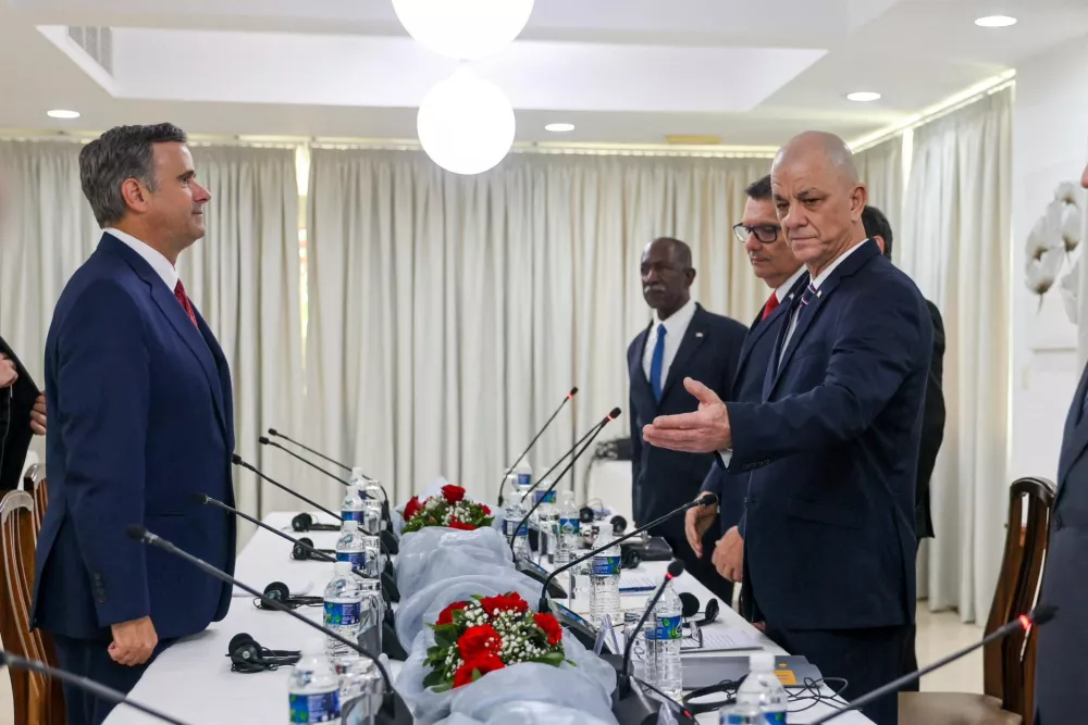 CIA Director John Ratcliffe attends a meeting with Cuban officials at a location given as Havana, Cuba in this image released May 14, 2026.   CIA via X/Handout via REUTERS  THIS IMAGE HAS BEEN SUPPLIED BY A THIRD PARTY. REFILE - ADDING "AT A LOCATION GIVEN AS" AND VERIFICATION LINES. VERIFICATION: - Location of images and date could not be verified - CIA official told Reuters that John Ratcliffe met with Cuban delegates on Thursday (May 14)