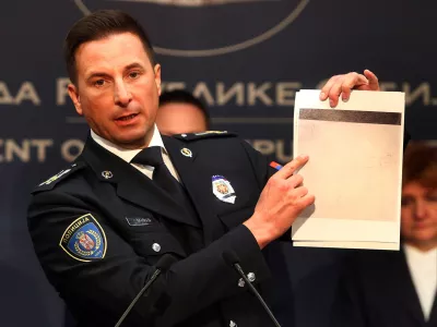 03, May, 2023, Belgrade - An extraordinary press conference on the occasion of the tragedy that happened at the "Vladislav Ribnikar" Elementary School in Belgrade was held at the Government of Serbia. Veselin Milic. 03, maj, 2023, Beograd - Vanredna konferencija za novinare, povodom tragedije koja se desila u Osnovnoj skoli "Vladislav Ribnikar" u Beogradu, odrzana je u Vladi Srbije. Photo: A.K./ATAImages/PIXSELL