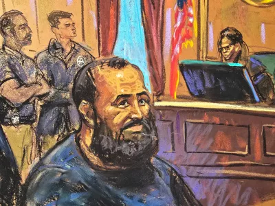 Judge Sarah Netburn presides as Mohammad Al-Saadi, accused of planning an attack on a synagogue, appears in federal court in Manhattan, New York, U.S., May 15, 2026 in this courtroom sketch. REUTERS/Jane Rosenberg