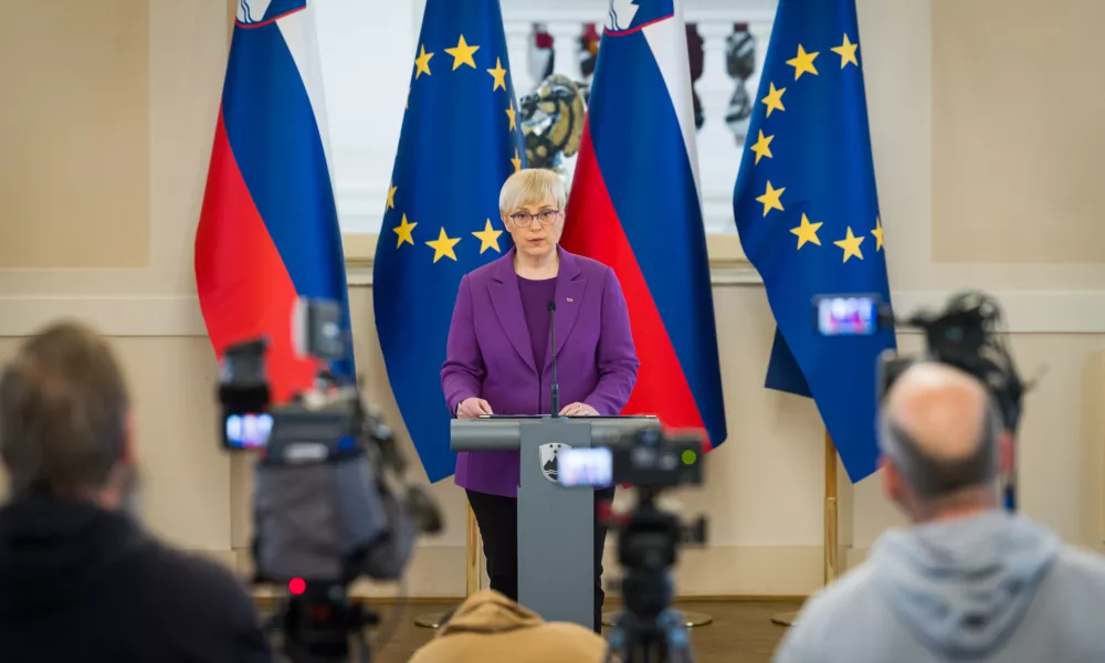 Ljubljana, predsedniska palaca.Predsednica republike Slovenije Natasa Pirc Musar je danes podala izjavo za medije.
