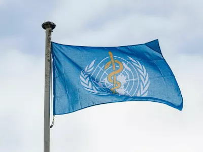 The World Health Organisation (WHO) flag flutters during the opening of the WHO's 79th World Health Assembly at the United Nations in Geneva, Switzerland, May 18, 2026. REUTERS/Pierre Albouy