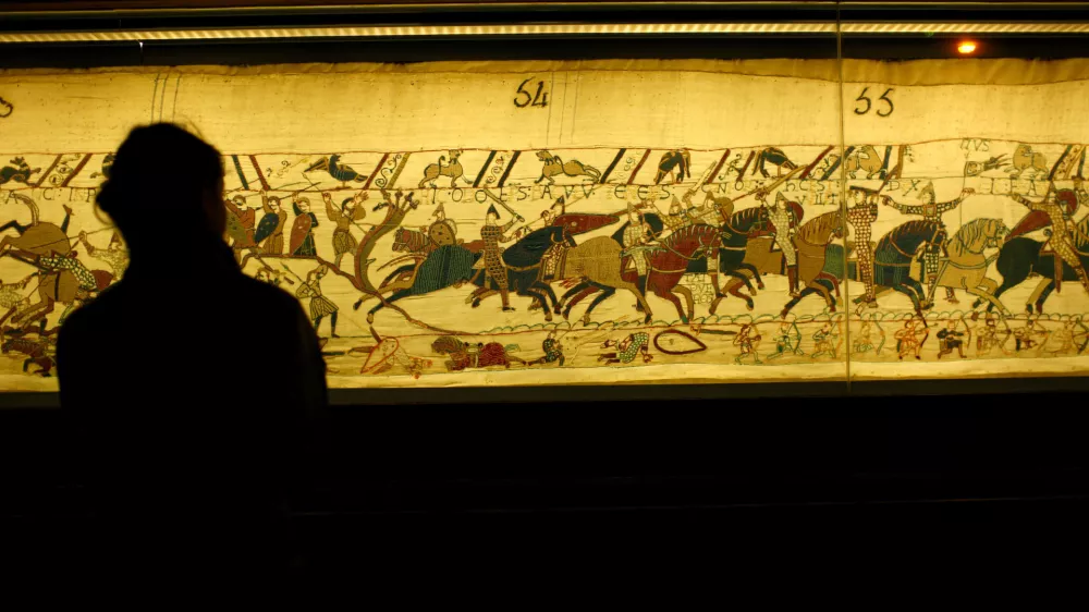CFDETC Bayeux Tapestry known in France as La Tapisserie de la Reine Mathilde (Tapestry of Queen Mathilda), Bayeux, Normandy, France