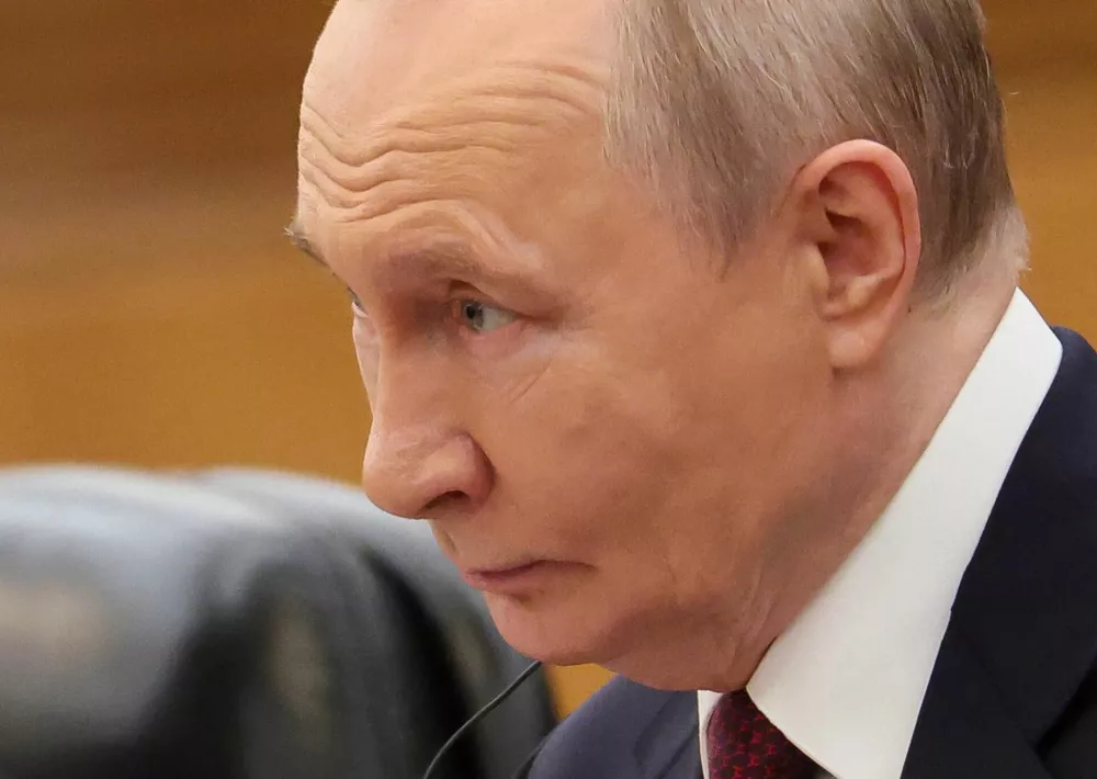 Russian President Vladimir Putin attends a bilateral meeting with Chinese President Xi Jinping (not pictured) at the Great Hall of the People in Beijing, China May 20, 2026. REUTERS/Maxim Shemetov/Pool