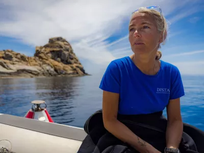 FILE - This undated handout picture released by Greenpeace Italia on Friday, May 15, 2026 shows Monica Montefalcone one of the five Italian scuba divers who died near Alimathaa in the Maldives archipelago while exploring an underwater cave. (Greenpeace via AP, Ho)
