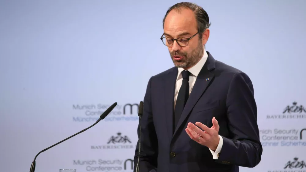 M583WN Munich, Germany. 17th Feb, 2018. The French prime minister Edouard Philippe spoke at the Munich Security Conference. The MSC is held at the hotel Bayerischer Hof from February 16th to Februay 18th. Credit: Alexander Pohl/Pacific Press/Alamy Live News
