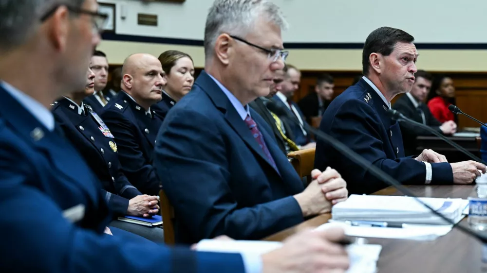 U.S. Chief of Space Operations Chance Saltzman testifies at a House Armed Services Committee hearing in the Rayburn House office building in Washington, D.C., U.S., May 20, 2026. REUTERS/Annabelle Gordon