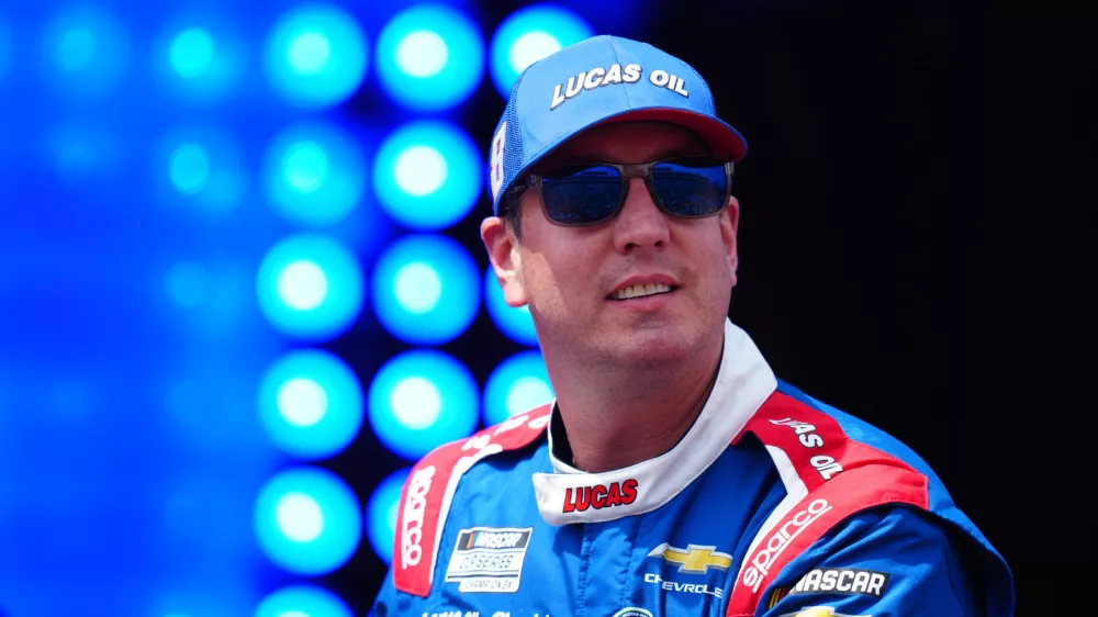 FILE - Kyle Busch is introduced during the NASCAR All-Star auto race at Dover Motor Speedway, Sunday, May 17, 2026, in Dover, Del. (AP Photo/Derik Hamilton, File, File)