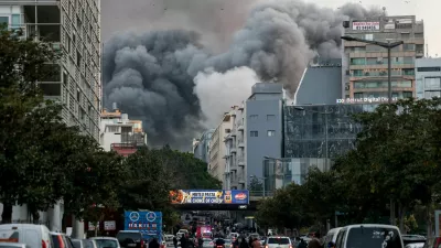 FILE PHOTO: Smoke rises after an Israeli strike in central Beirut's Bachoura neighbourhood, following an escalation between Hezbollah and Israel, amid the U.S.-Israeli conflict with Iran, in Beirut, Lebanon, March 12, 2026. REUTERS/Claudia Greco/File Photo