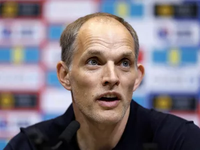 Soccer Football - FIFA World Cup 2026 - Thomas Tuchel announces England squad - St George's Park, Burton upon Trent, Britain - May 22, 2026 England manager Thomas Tuchel during the press conference Action Images via Reuters/Peter Cziborra