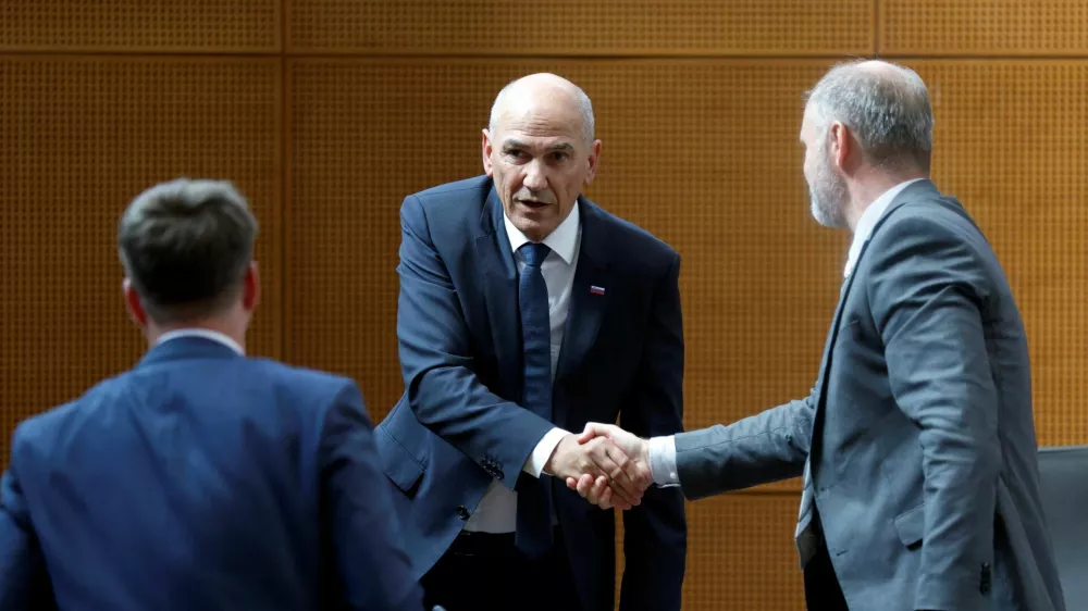 President of the Slovenian Democratic Party (SDS) Janez Jansa is sworn in as the prime minister of Slovenia, in Ljubljana, Slovenia, May 22, 2026. REUTERS/Borut Zivulovic