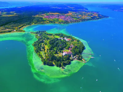 Konstanz, otok Mainau: Bodensko jezero poleti. F Mainau GmbH / Achim Mende