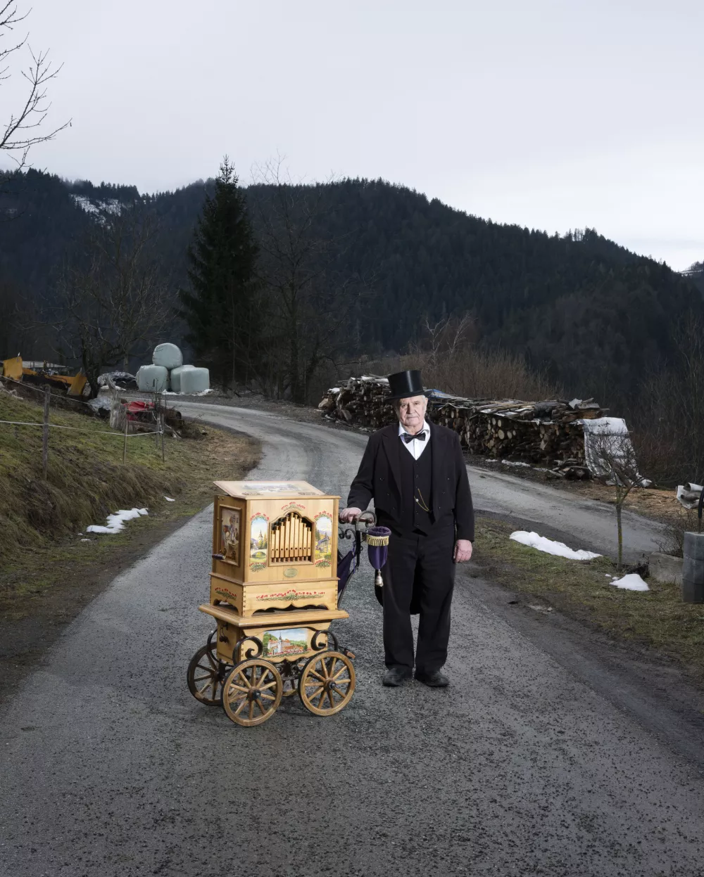 Vuzenica, SLOVENIA, 2026 - Maks Viher (73) is a farmer and lajna musician, going incidentally out to parties, events and celebrations.&copy; Rob Hornstra / The Europeans
