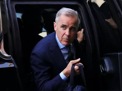 Canadian Prime Minister Mark Carney arrives to Parliament Hill in Ottawa on Tuesday, May 26, 2026. (Sean Kilpatrick/The Canadian Press via AP)