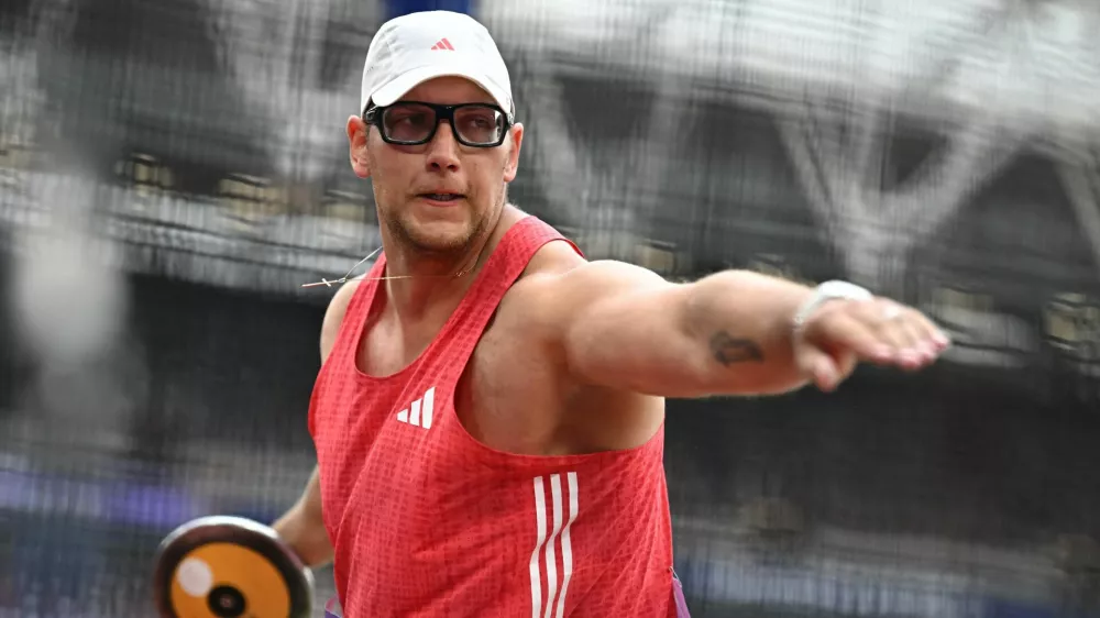 Athletics - Diamond League - London - London Stadium, London, Britain - July 19, 2025 Slovenia's Kristjan Ceh in action during the Men's Discus Throw final REUTERS/Dylan Martinez