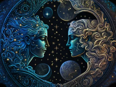 Signs of the zodiac: Zodiac sign Gemini. Zodiac constellation. Horoscope and astrology.,Image: 863000736, License: Royalty-free, Restrictions:, Model Release: no / Foto: Profimedia