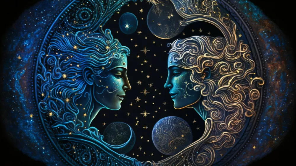 Signs of the zodiac: Zodiac sign Gemini. Zodiac constellation. Horoscope and astrology.,Image: 863000736, License: Royalty-free, Restrictions:, Model Release: no / Foto: Profimedia