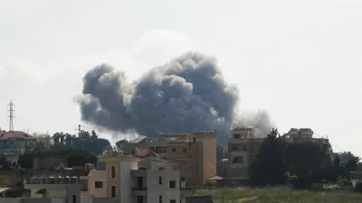 Smoke billows following an Israeli strike in Kfar Joz, Lebanon May 26, 2026. REUTERS/Stringer