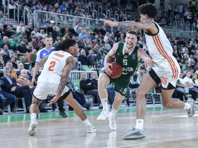 Aleksej Nikolić- 11.03.2026 - ko&scaron;arka - osmina finala evropskega pokala med Olimpija: Chemnitz//FOTO: Jaka Gasar