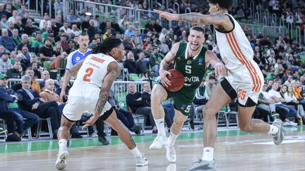 Aleksej Nikolić- 11.03.2026 - ko&scaron;arka - osmina finala evropskega pokala med Olimpija: Chemnitz//FOTO: Jaka Gasar