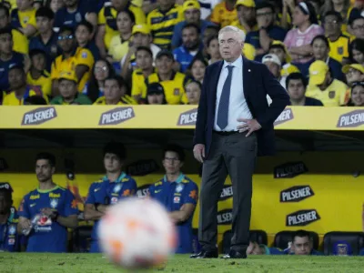 Soccer Football - World Cup - South American Qualifiers - Ecuador v Brazil - Estadio Monumental Banco Pichincha, Guayaquil, Ecuador - June 5, 2025 Brazil coach Carlo Ancelotti REUTERS/Santiago Arcos